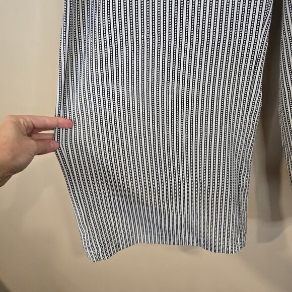 Women's Max Studio White & Black Lightweight Wide Leg Crop Pants | Size Large - Picture 5 of 10